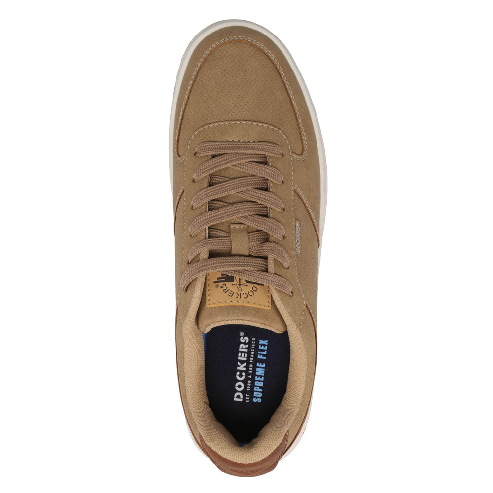 Sand/ Tan-Dockers Mens Frederick Synthetic Leather Casual Sneaker