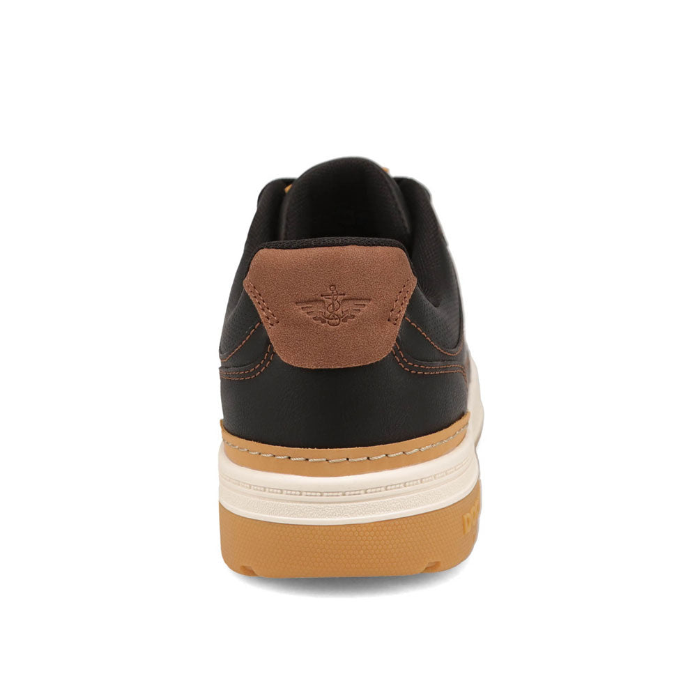 Black/ British Tan-Dockers Mens Frederick Synthetic Leather Casual Sneaker