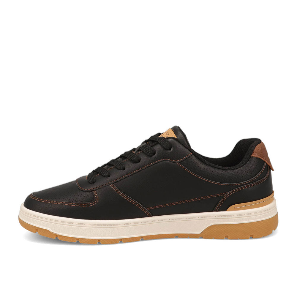 Black/ British Tan-Dockers Mens Frederick Synthetic Leather Casual Sneaker