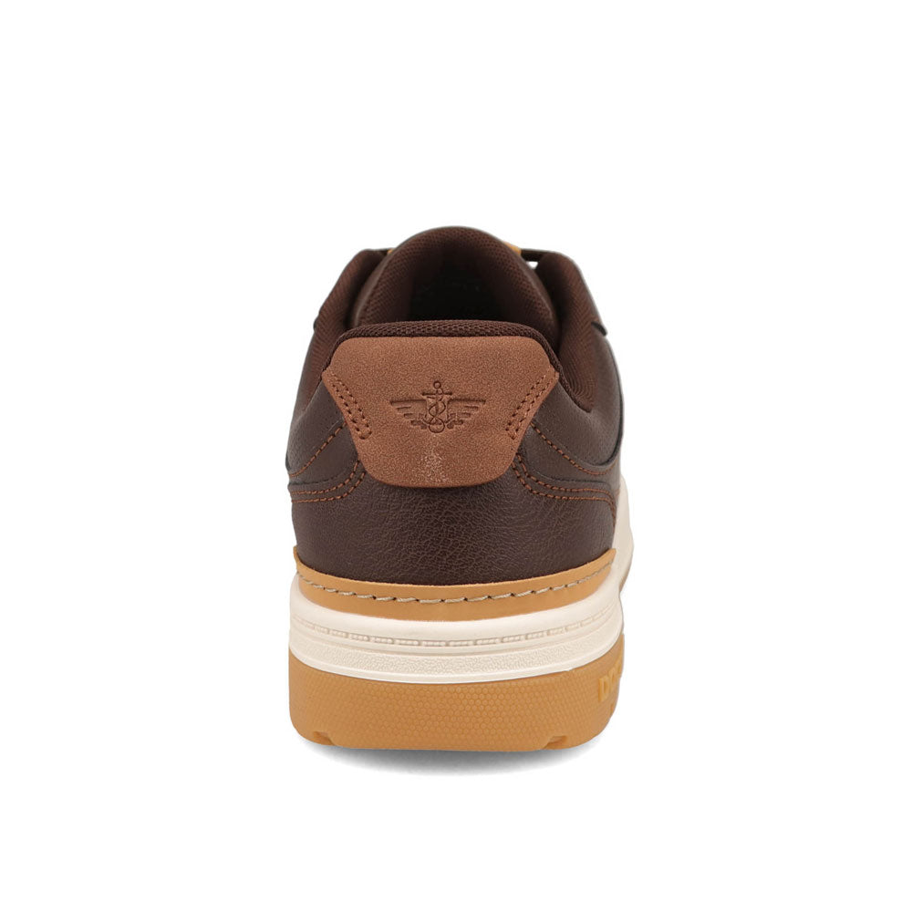 Brown/ British Tan-Dockers Mens Frederick Synthetic Leather Casual Sneaker