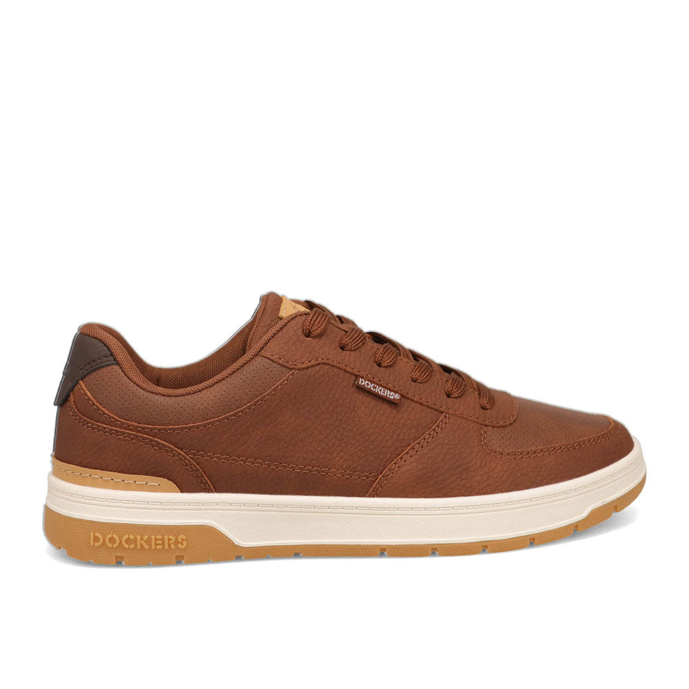 British Tan/ Brown-Dockers Mens Frederick Synthetic Leather Casual Sneaker