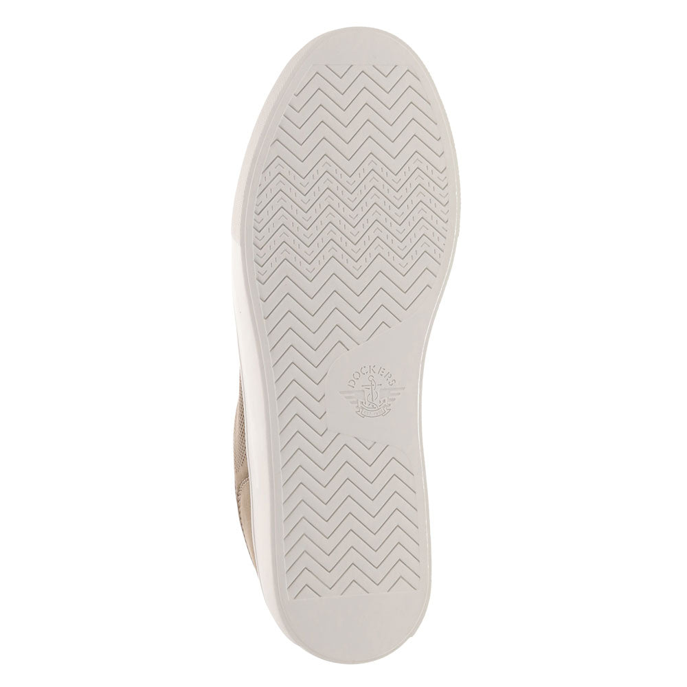 Taupe-Dockers Mens Landon Synthetic Leather Casual Lace Up Sneaker Shoe