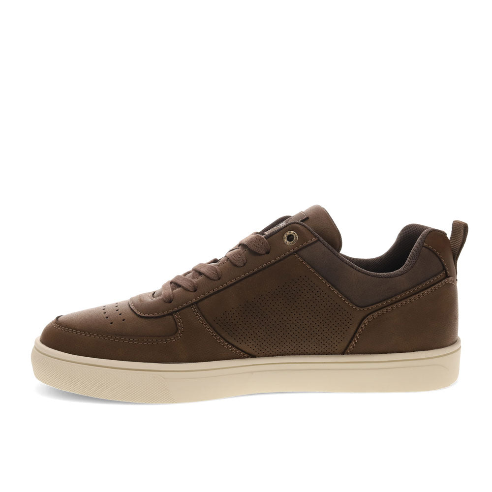 Brown-Dockers Mens Landon Synthetic Leather Casual Lace Up Sneaker Shoe