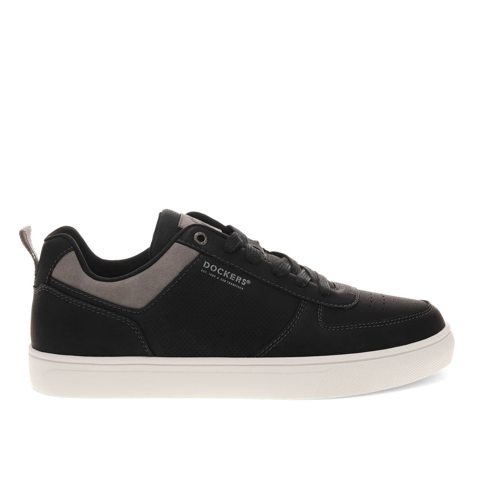 Black-Dockers Mens Landon Synthetic Leather Casual Lace Up Sneaker Shoe