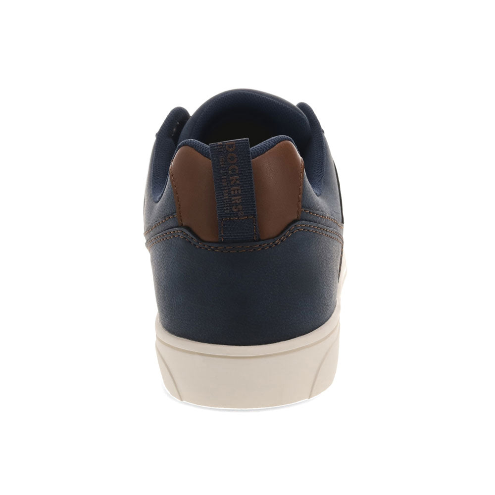Navy-Dockers Mens Landon Synthetic Leather Casual Lace Up Sneaker Shoe