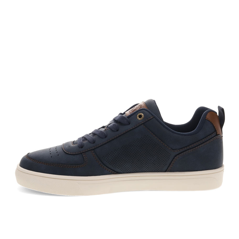 Navy-Dockers Mens Landon Synthetic Leather Casual Lace Up Sneaker Shoe