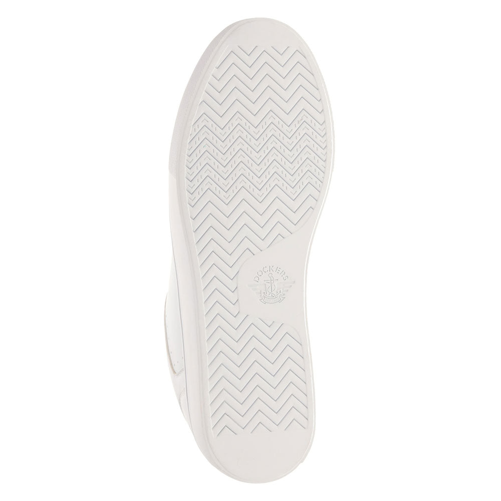 White-Dockers Mens Jensen Synthetic Leather Casual Lace Up Sneaker Shoe