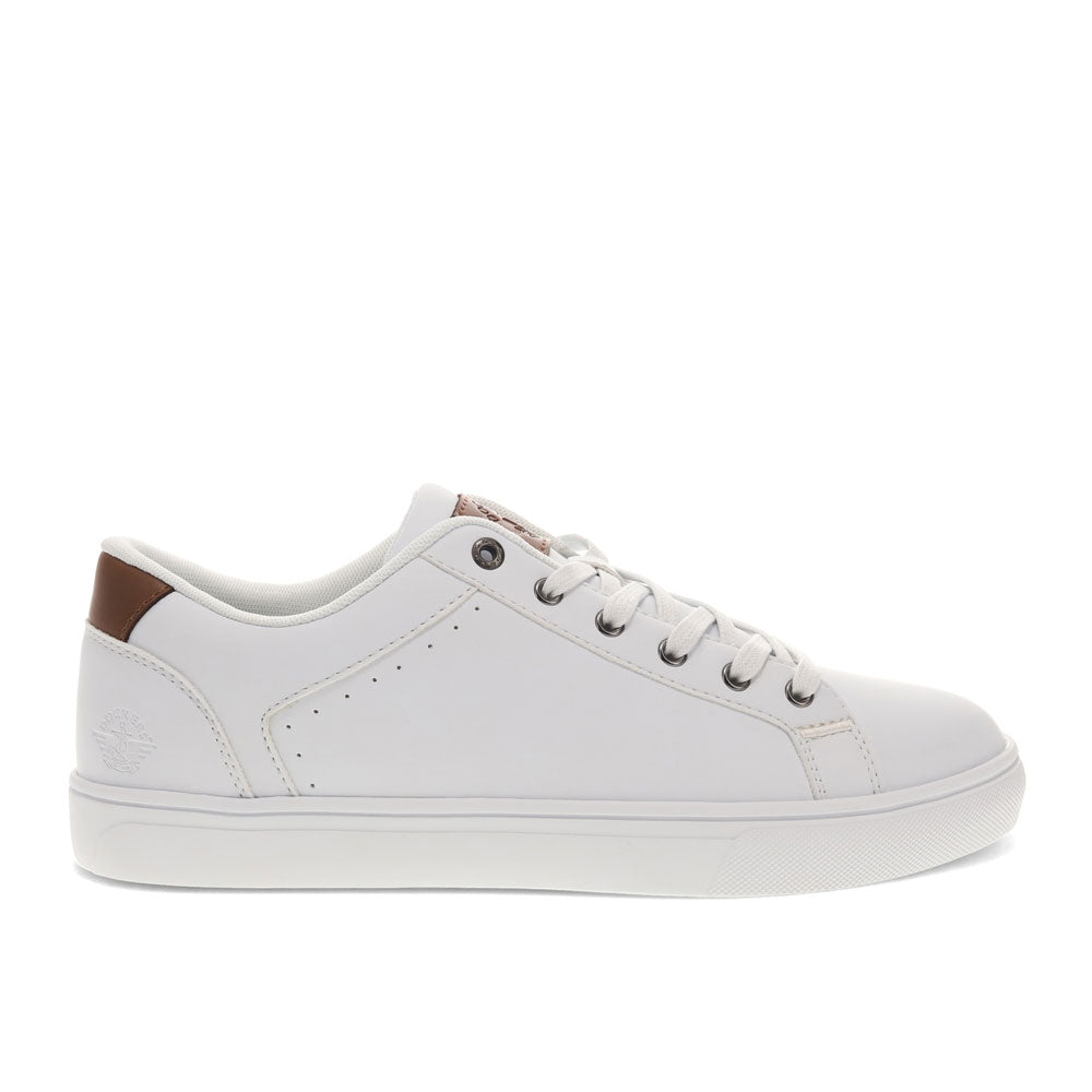 White-Dockers Mens Jensen Synthetic Leather Casual Lace Up Sneaker Shoe
