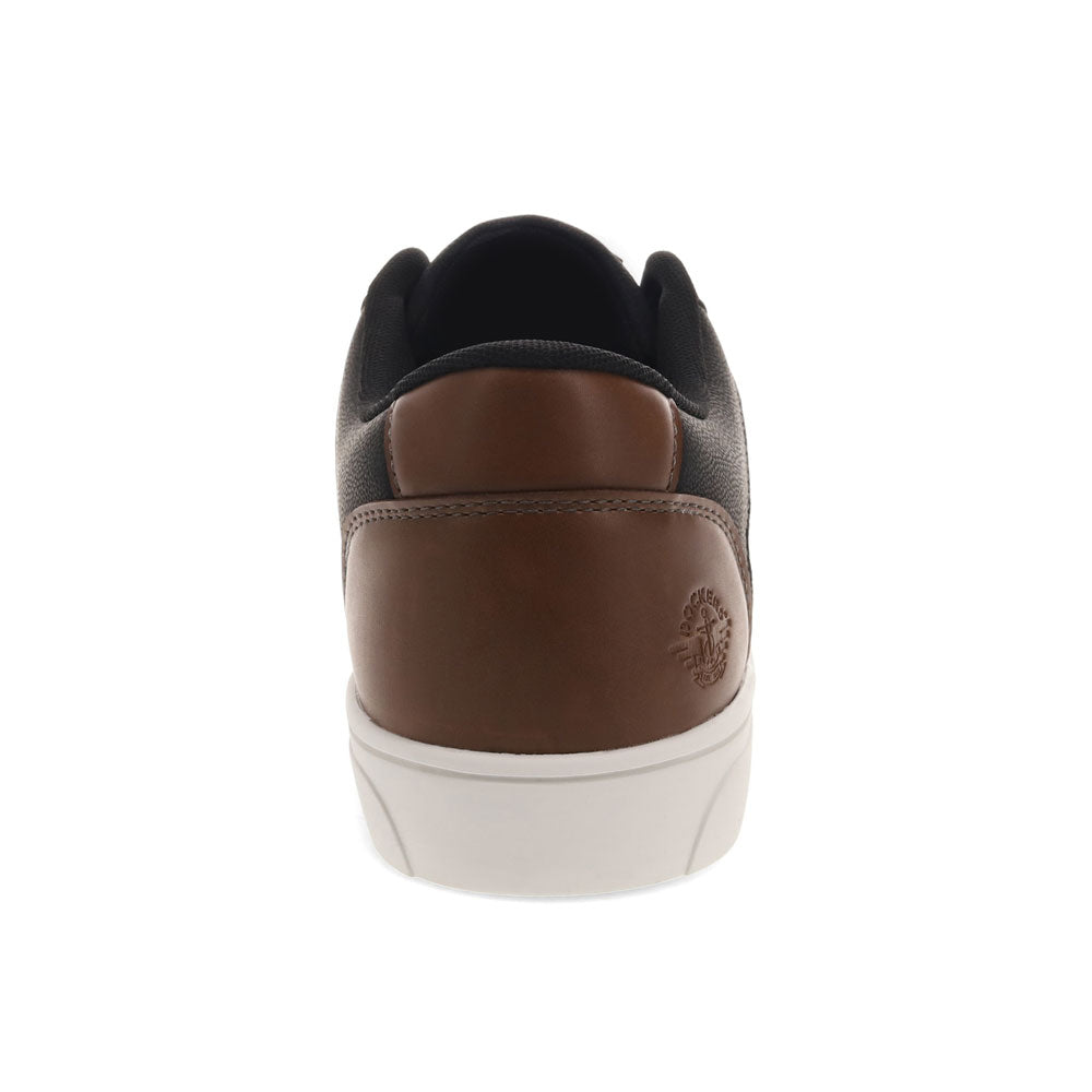 Black-Dockers Mens Jensen Synthetic Leather Casual Lace Up Sneaker Shoe