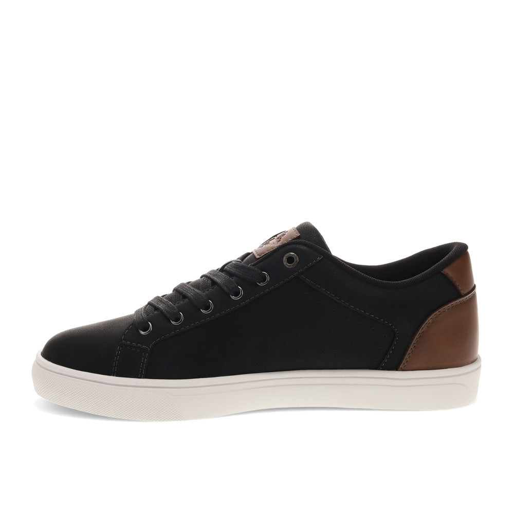 Black-Dockers Mens Jensen Synthetic Leather Casual Lace Up Sneaker Shoe