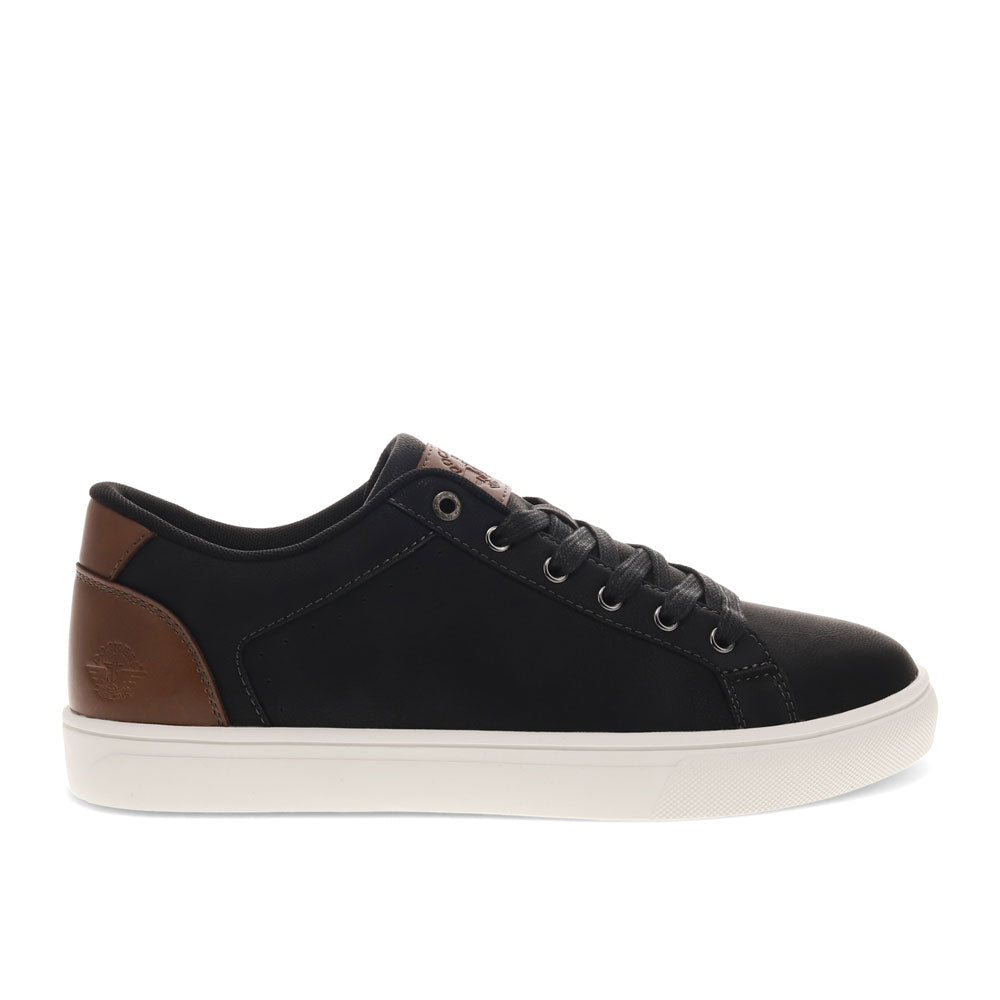Black-Dockers Mens Jensen Synthetic Leather Casual Lace Up Sneaker Shoe