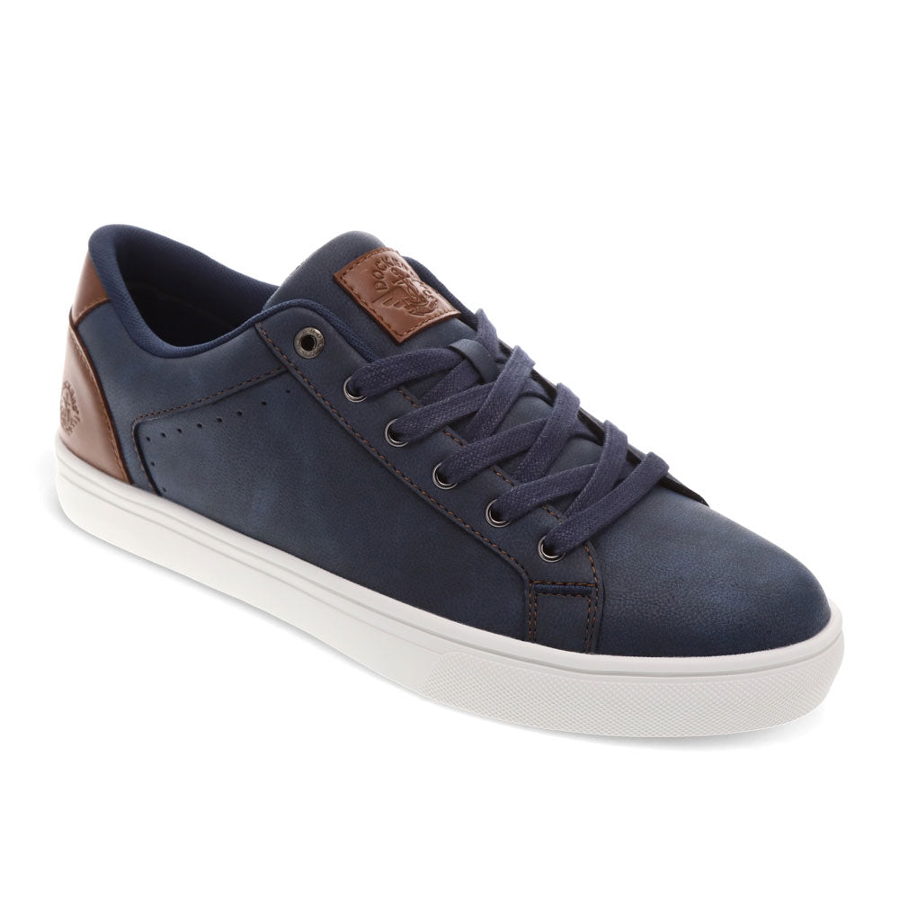 Navy-Dockers Mens Jensen Synthetic Leather Casual Lace Up Sneaker Shoe