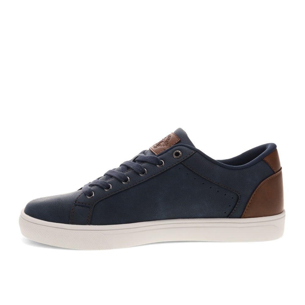 Navy-Dockers Mens Jensen Synthetic Leather Casual Lace Up Sneaker Shoe