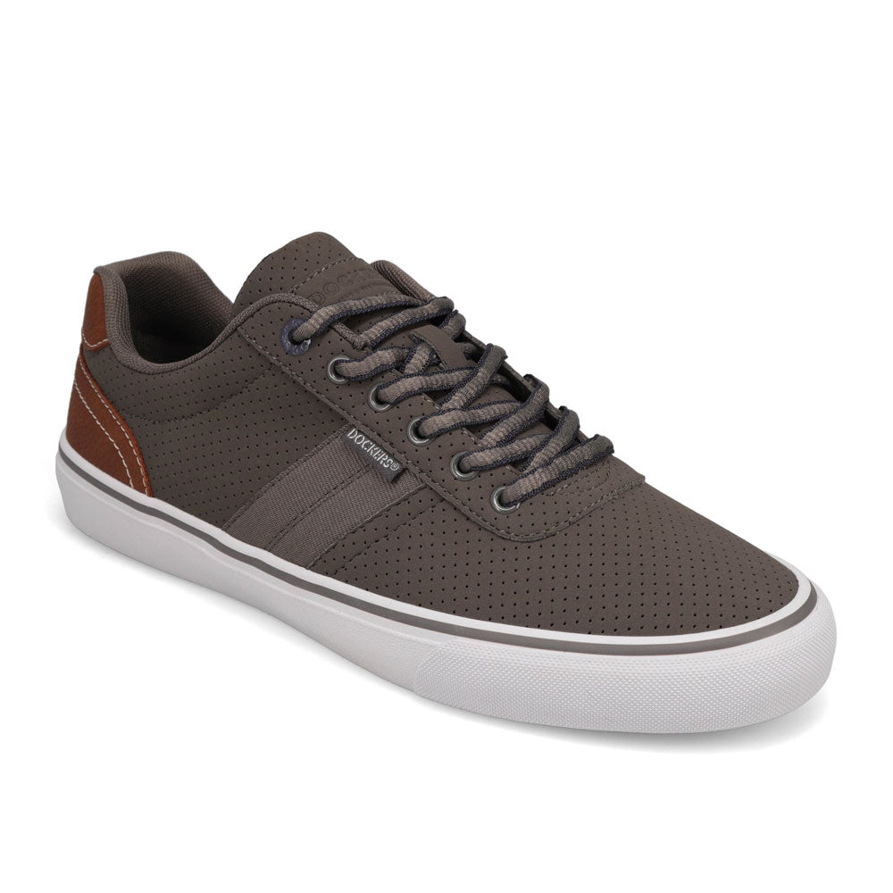 Charcoal/ Navy-Dockers Mens Hobbs Synthetic Leather Casual Lace-up Sneaker