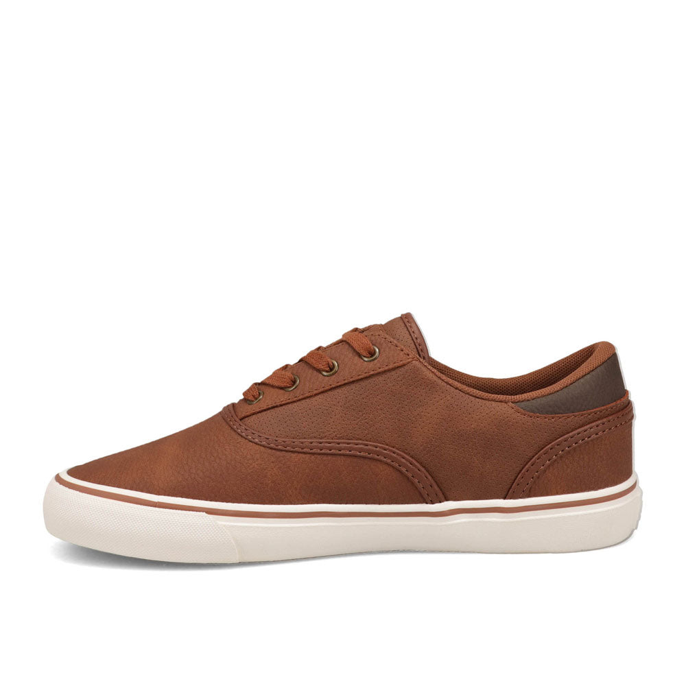 Tan/ Brown-Dockers Mens Estes Wax Synthetic Leather Lace-up Casual Skate Shoe