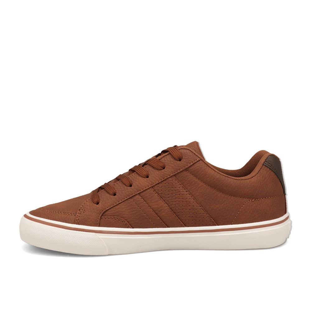 Tan/ Brown-Dockers Mens Curtis Wax Durable Tumbled Canvas Lace-up Casual Skate Sneaker