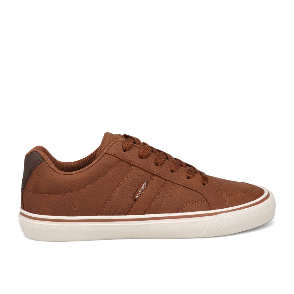 Tan/ Brown-Dockers Mens Curtis Wax Durable Tumbled Canvas Lace-up Casual Skate Sneaker