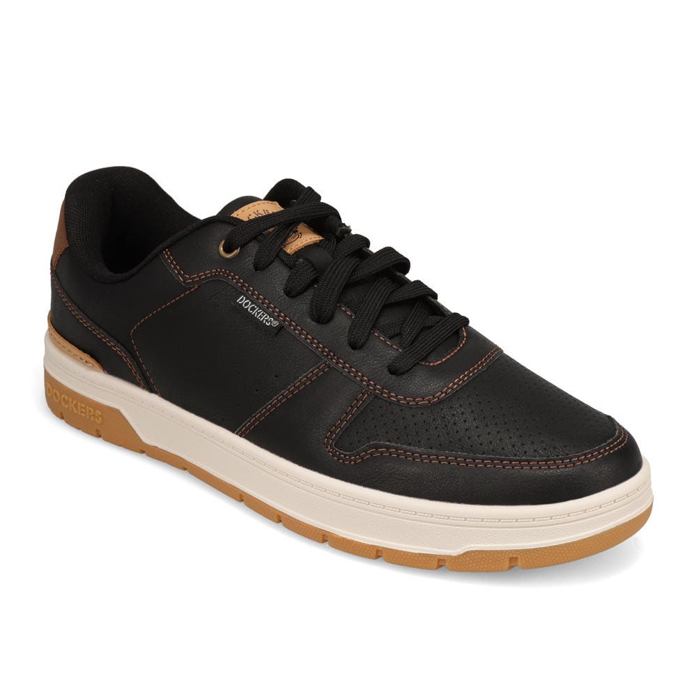 Black/British Tan-Dockers Mens Energy Lo Casual Lace Up Sneaker Shoe