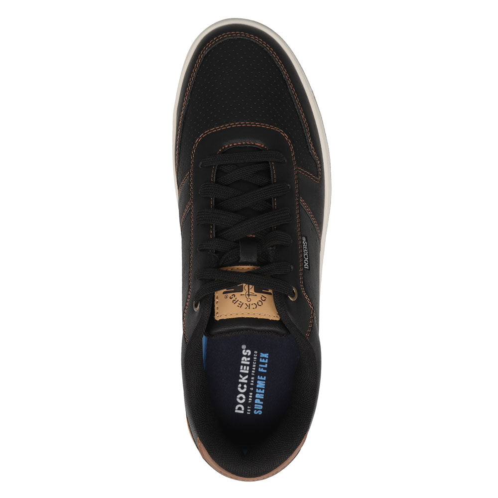 Black/British Tan-Dockers Mens Energy Lo Casual Lace Up Sneaker Shoe