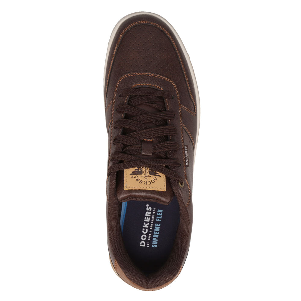 Brown/British Tan-Dockers Mens Energy Lo Casual Lace Up Sneaker Shoe