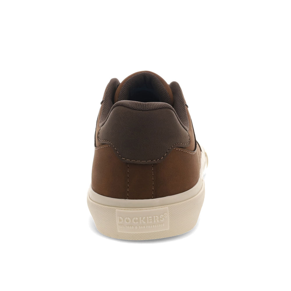 British Tan/Brown-Dockers Mens Marco Synthetic Leather Casual Lace Up Sneaker Shoe
