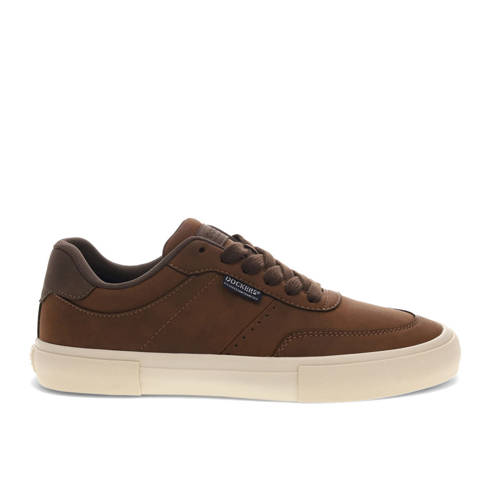 British Tan/Brown-Dockers Mens Marco Synthetic Leather Casual Lace Up Sneaker Shoe