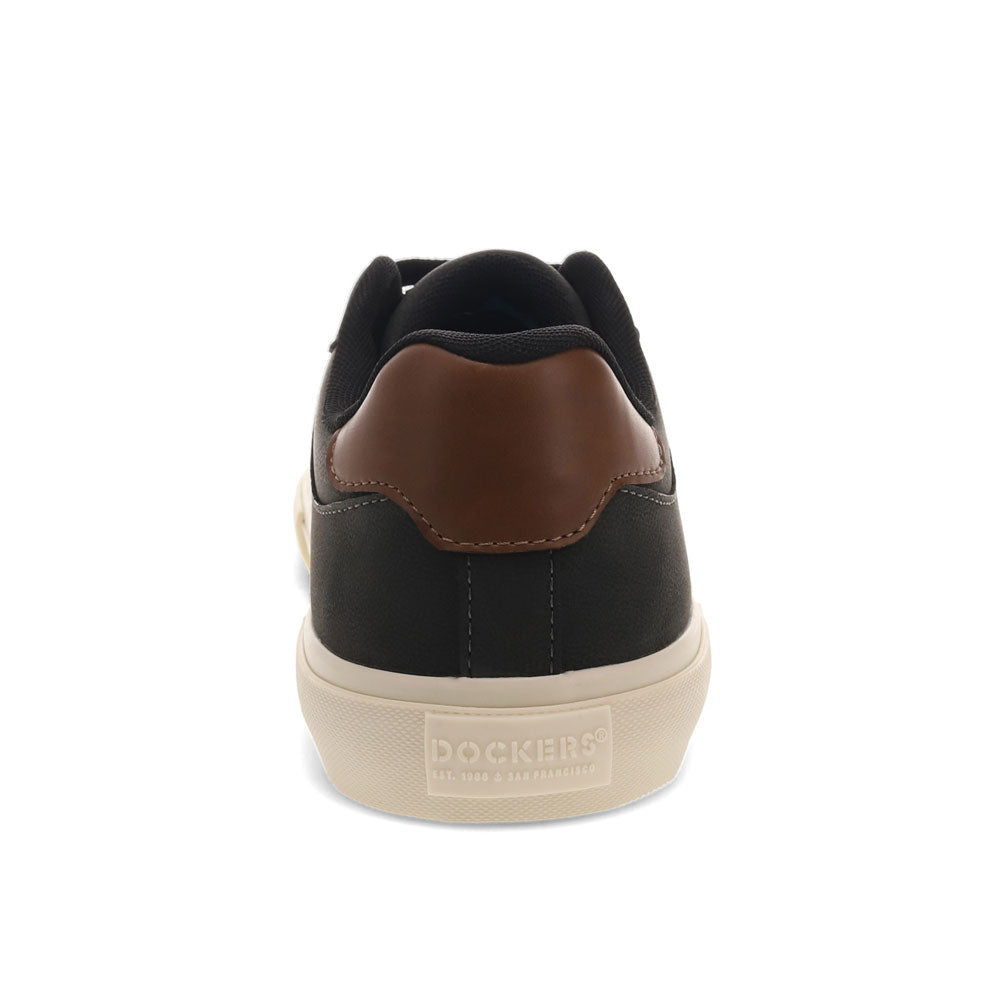 Black-Dockers Mens Marco Synthetic Leather Casual Lace Up Sneaker Shoe