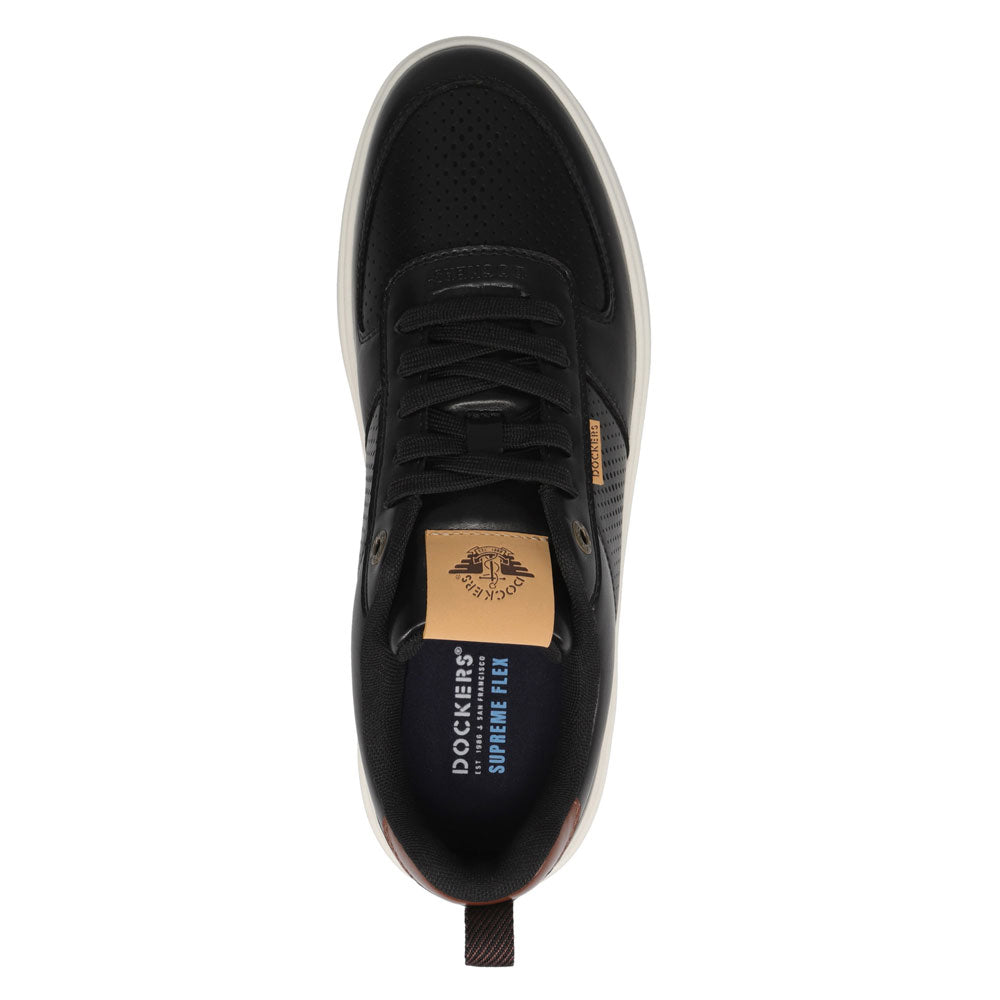 Black/British Tan-Dockers Mens Overtime Laser Casual Lace Up Sneaker