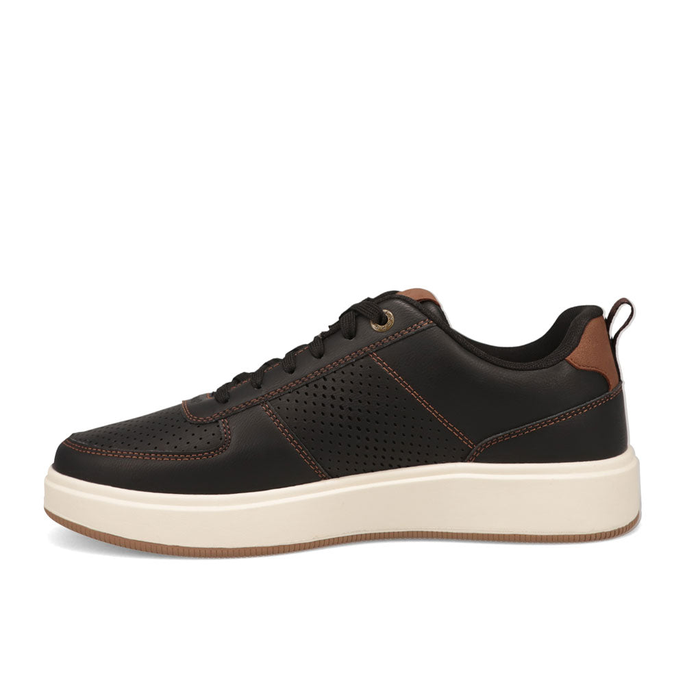 Black/British Tan-Dockers Mens Overtime Laser Casual Lace Up Sneaker