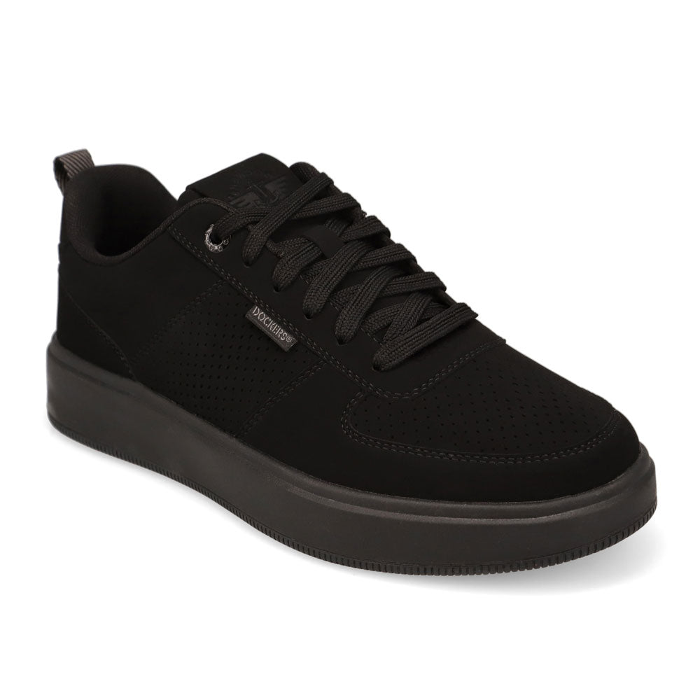 Black Mono-Dockers Mens Overtime Laser Casual Lace Up Sneaker