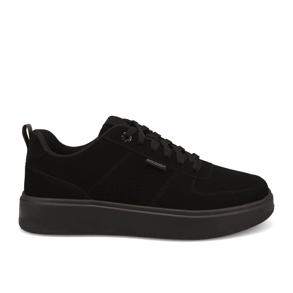 Black Mono-Dockers Mens Overtime Laser Casual Lace Up Sneaker
