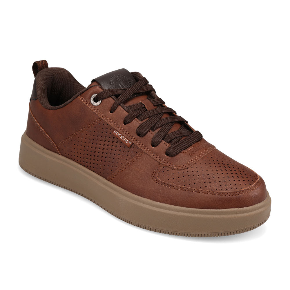 Tan/Chocolate-Dockers Mens Overtime Laser Casual Lace Up Sneaker