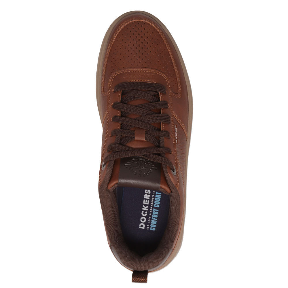 Tan/Chocolate-Dockers Mens Overtime Laser Casual Lace Up Sneaker
