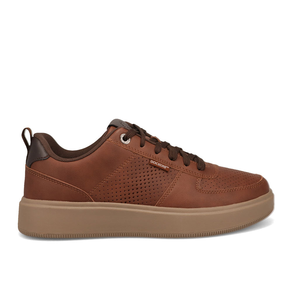 Tan/Chocolate-Dockers Mens Overtime Laser Casual Lace Up Sneaker