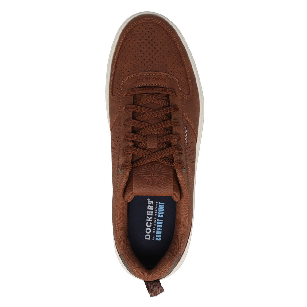 British Tan/Brown-Dockers Mens Overtime Laser Casual Lace Up Sneaker