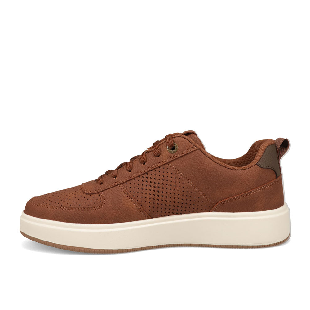 British Tan/Brown-Dockers Mens Overtime Laser Casual Lace Up Sneaker