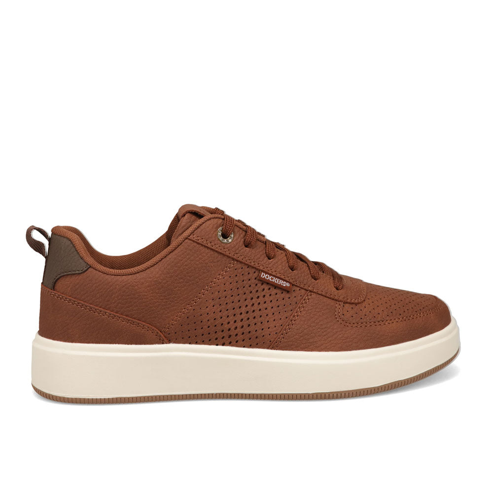 British Tan/Brown-Dockers Mens Overtime Laser Casual Lace Up Sneaker