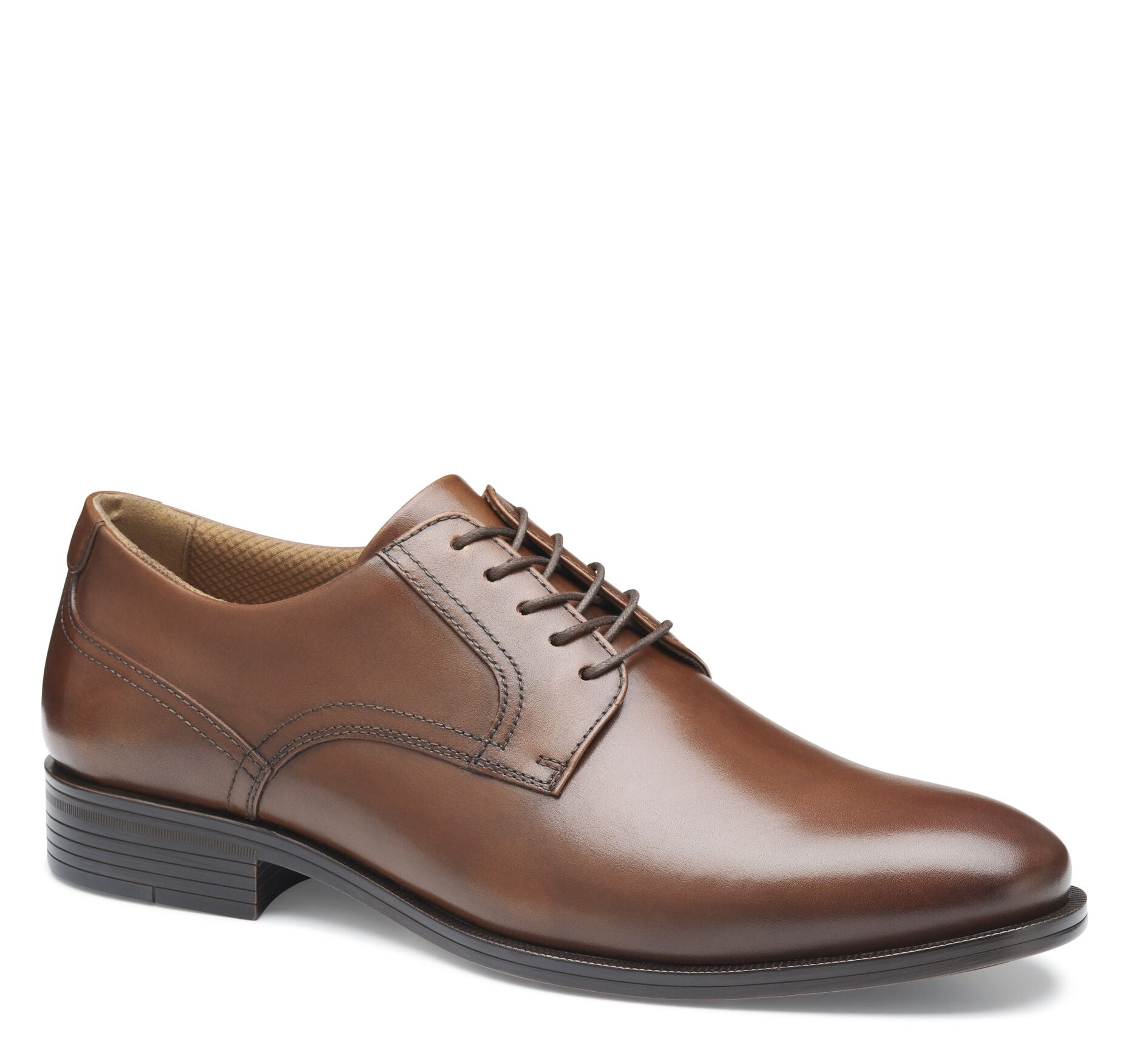 Brown Full Grain-Johnston & Murphy Men's Reeve Plain Toe Dress Casual Lace-Up Shoe