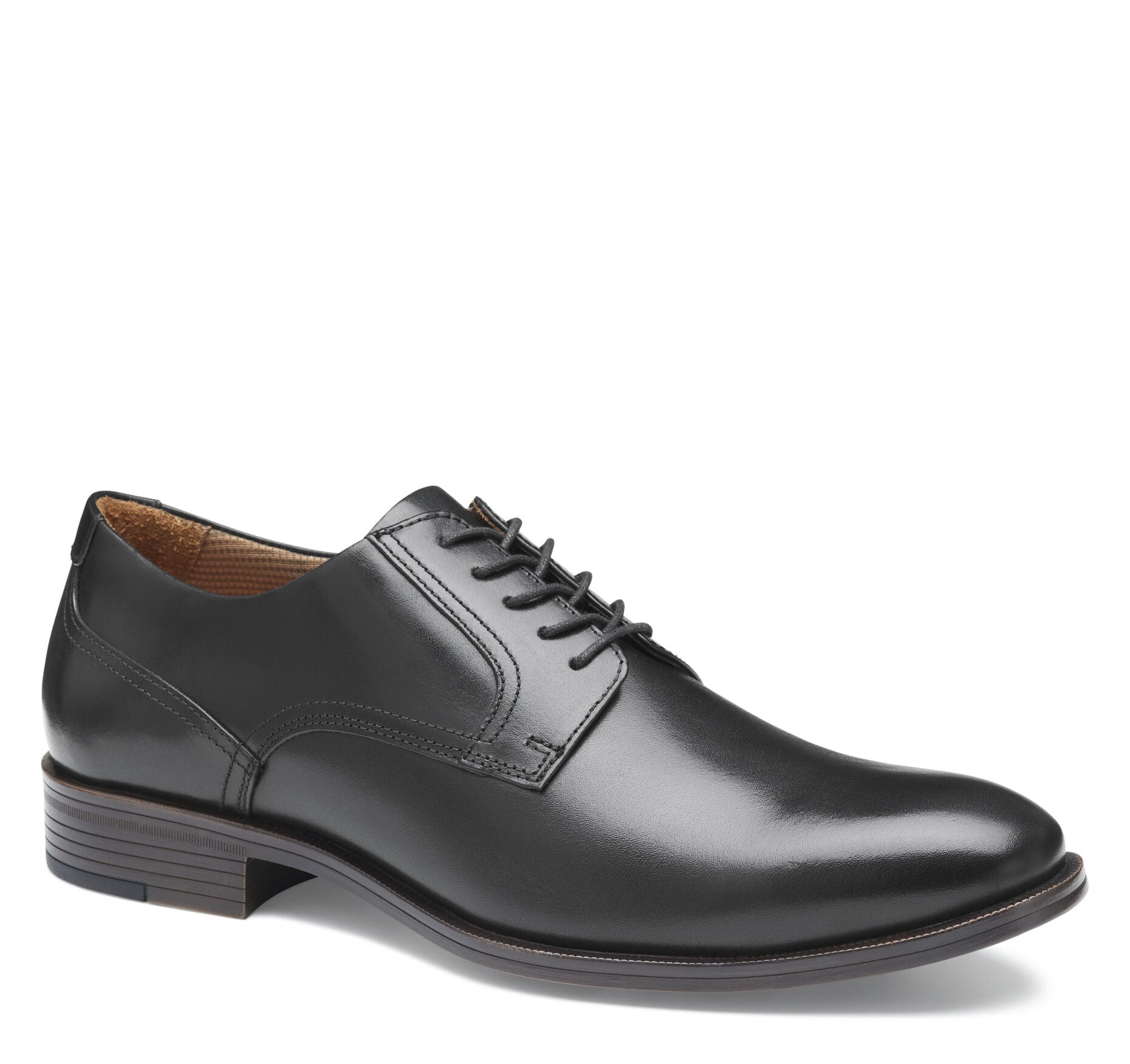 Black Full Grain-Johnston & Murphy Men's Reeve Plain Toe Dress Casual Lace-Up Shoe