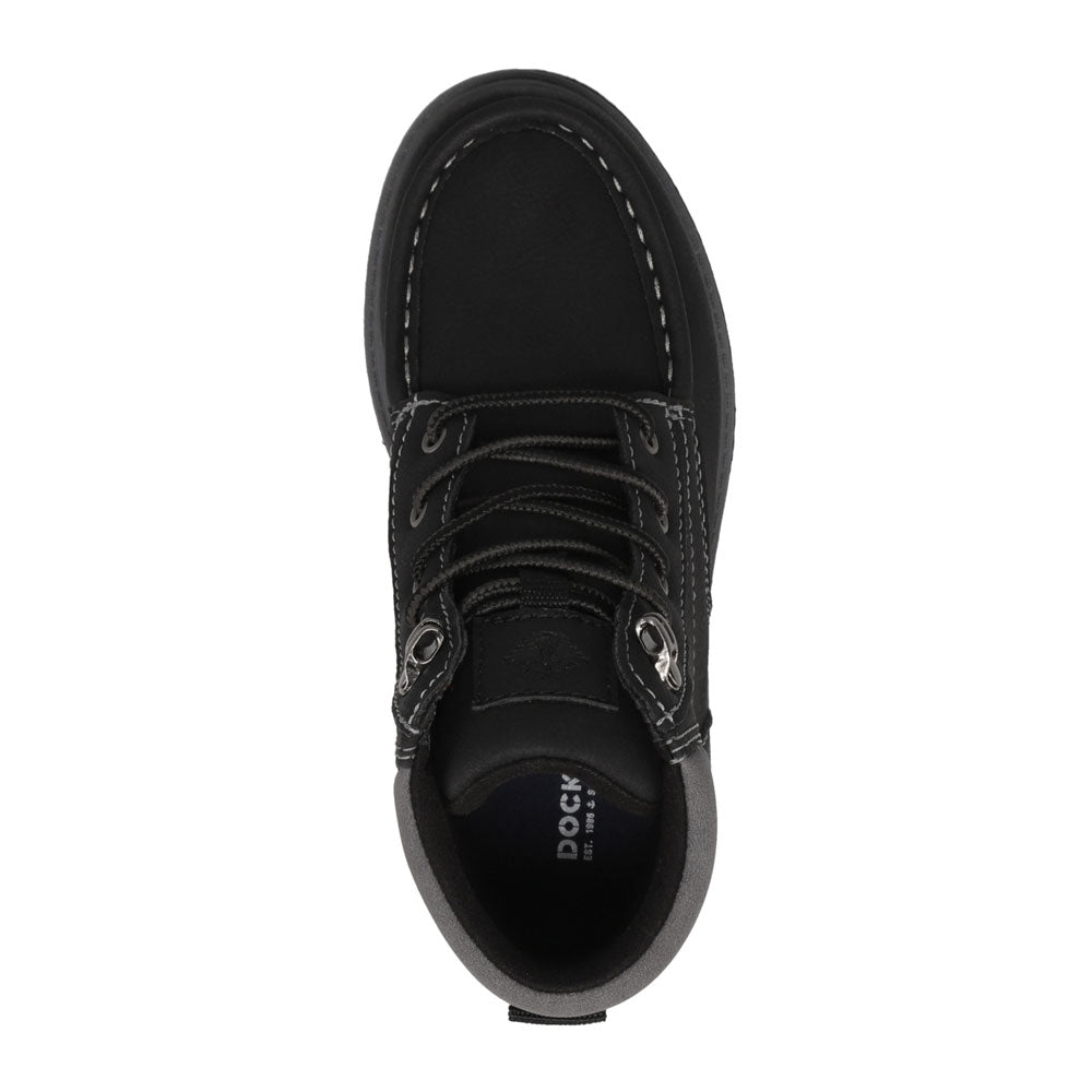 Black-Dockers Big Kids Davey Rugged Casual Tumbled Moc Toe Boot