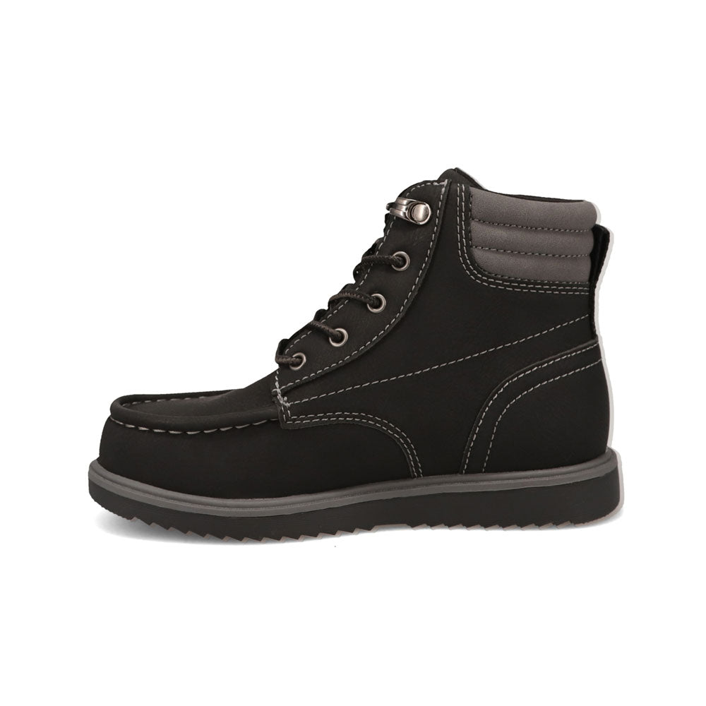 Black-Dockers Big Kids Davey Rugged Casual Tumbled Moc Toe Boot