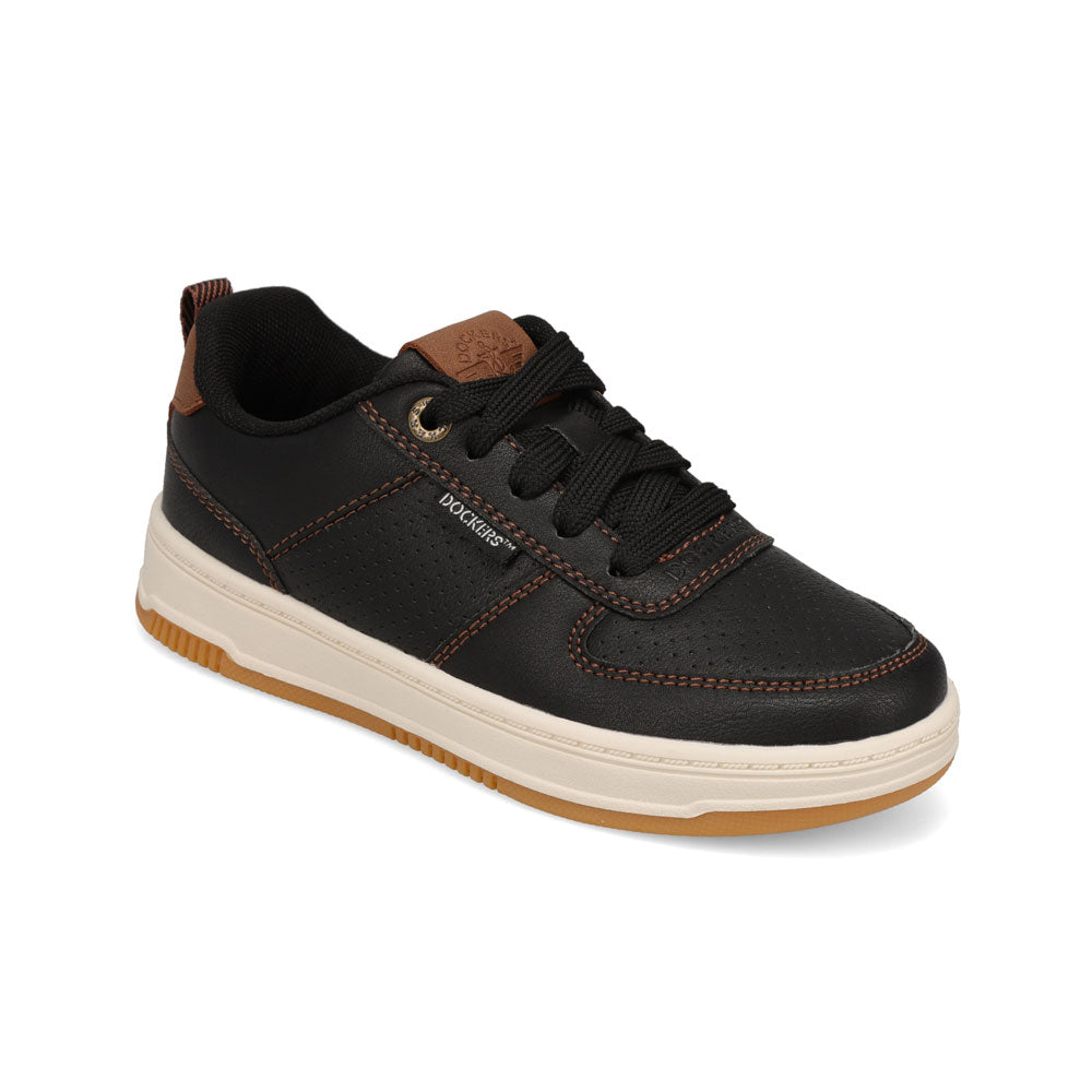 Black/British Tan-Dockers Little Kids Overtime Laser Casual Sneaker Shoe