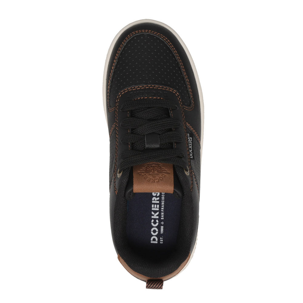 Black/British Tan-Dockers Little Kids Overtime Laser Casual Sneaker Shoe