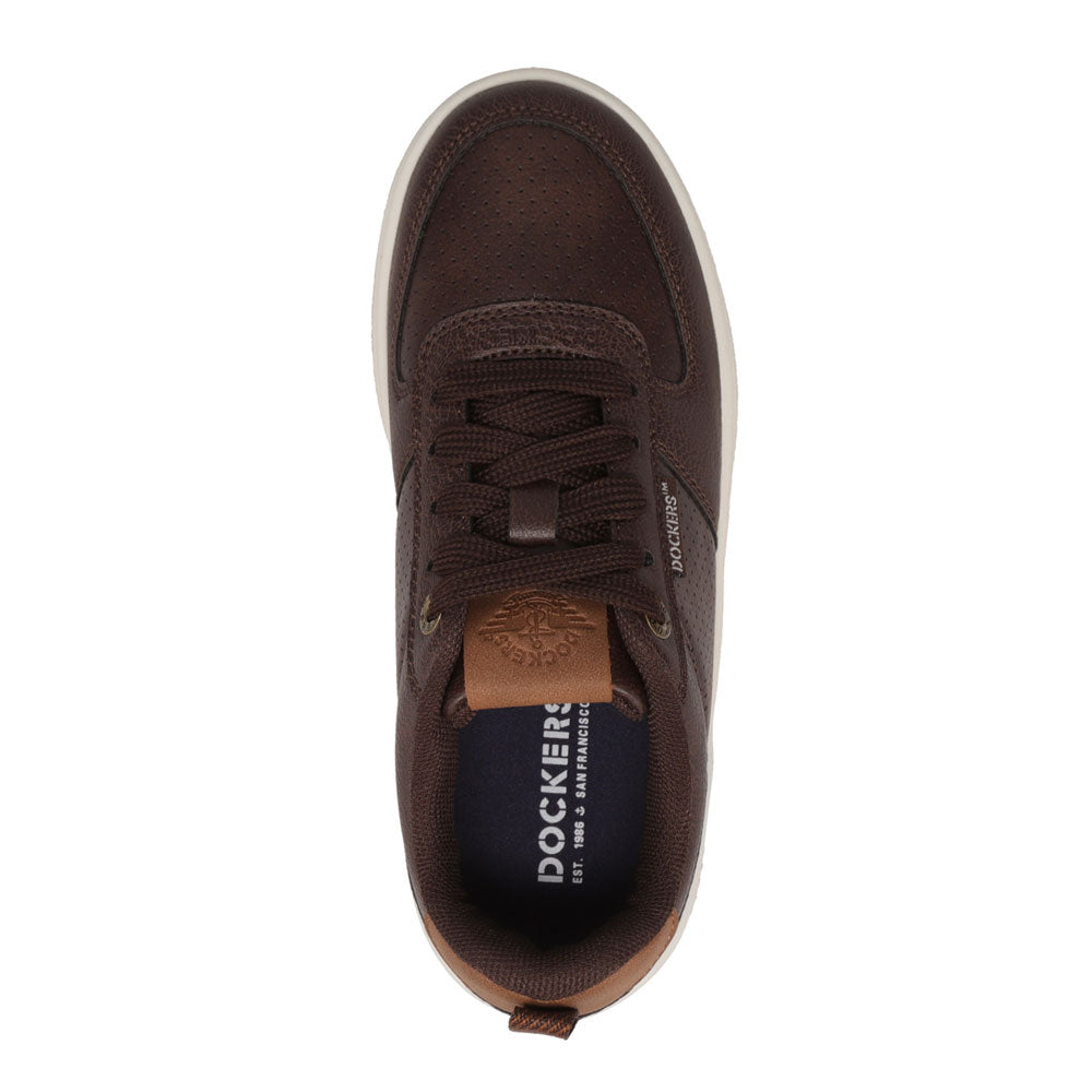 Brown/British Tan-Dockers Little Kids Overtime Laser Casual Sneaker Shoe