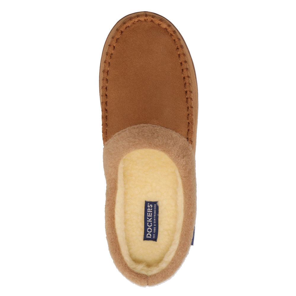 Tan-Dockers Mens Hiram Moc Toe Clog House Shoe Slippers