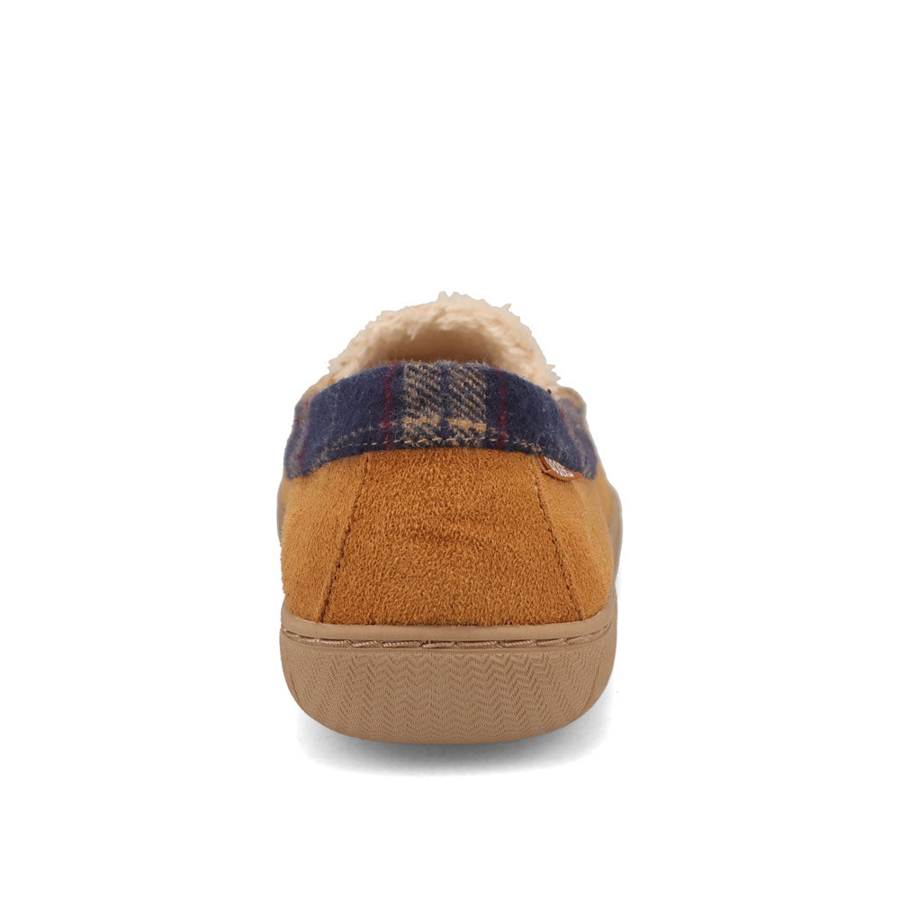 Tan-Dockers Mens Willem Plaid Collar House Shoe Slippers
