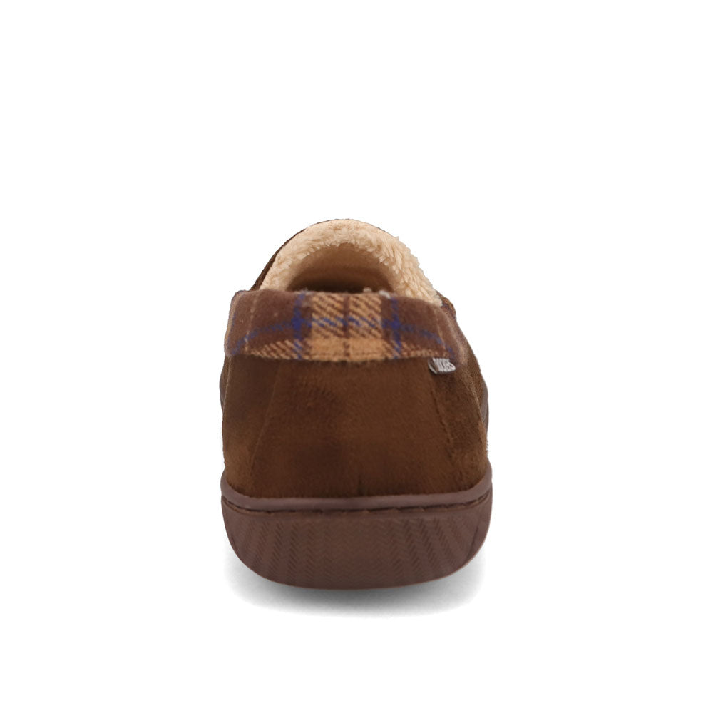 Brown-Dockers Mens Willem Plaid Collar House Shoe Slippers