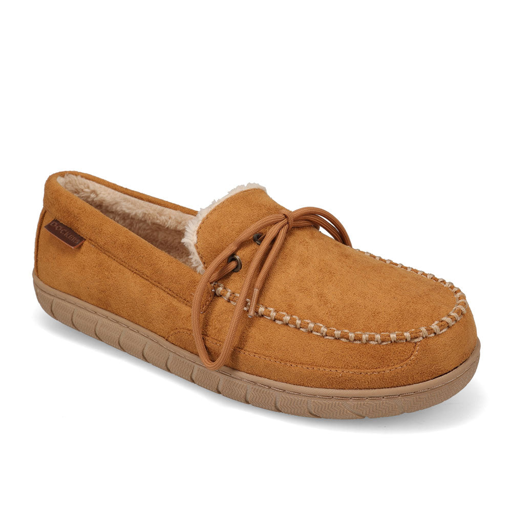 Tan-Dockers Mens Weller Moccasin House Shoe Slippers
