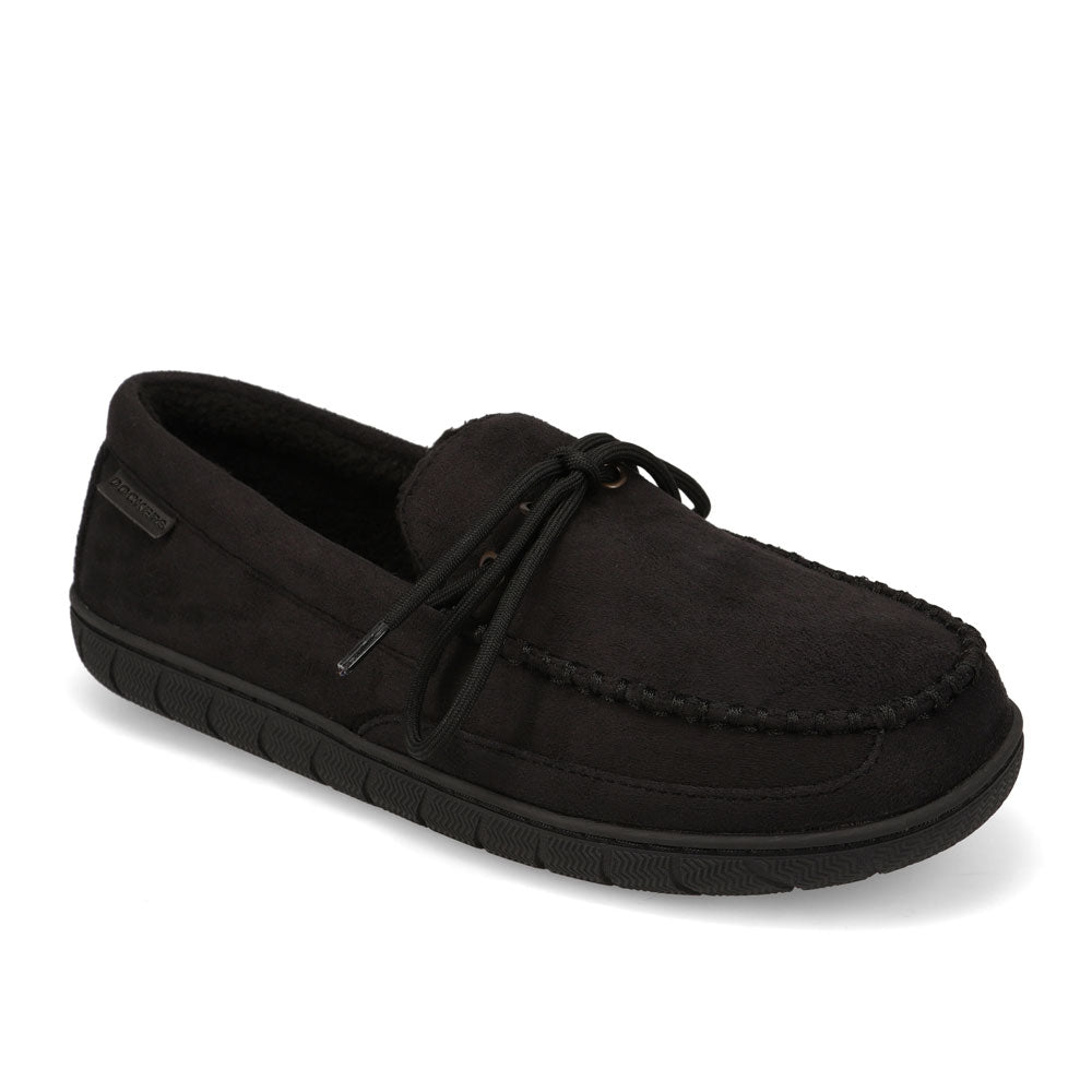 Black-Dockers Mens Weller Moccasin House Shoe Slippers