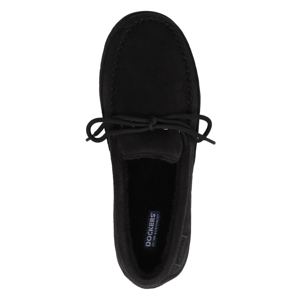 Black-Dockers Mens Weller Moccasin House Shoe Slippers